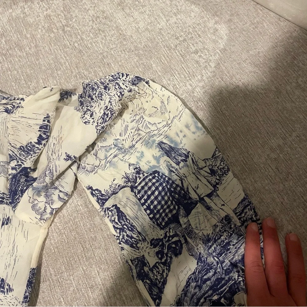 Chloe Toile Longsleeve Silk Minidress - Picture 12 of 16